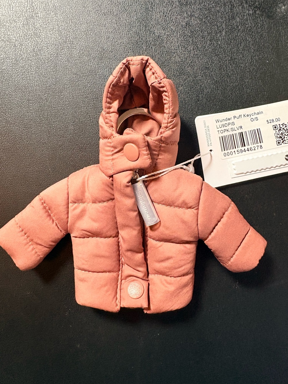 Lululemon Wunder Puff Keychain Topknot Silver NWT